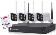 📷 система видеонаблюдения azmuth: беспроводной доступ к wifi-маршрутизатору с 4 шт. ip-камерами водонепроницаемыми и обнаружением человека логотип