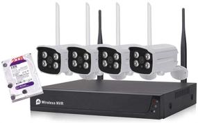 img 4 attached to 📷 Система видеонаблюдения Azmuth: беспроводной доступ к WiFi-маршрутизатору с 4 шт. IP-камерами водонепроницаемыми и обнаружением человека