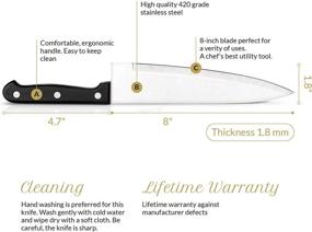 img 1 attached to Нож Шеф-повара HUMBEE 8 дюймов - кухонный нож из высокоуглеродистой стали для домашнего и профессионального использования