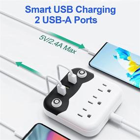 img 2 attached to 🔌 6 FT Long Cord Power Strip with USB C, 3 Outlets & 3 USB Ports, Flat Plug Extension Cord, Wall Mount Power Strip for Cruise Ship, Home, Office - Ideal for Travel and Desktop Use