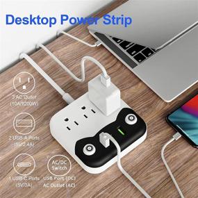 img 3 attached to 🔌 6 FT Long Cord Power Strip with USB C, 3 Outlets & 3 USB Ports, Flat Plug Extension Cord, Wall Mount Power Strip for Cruise Ship, Home, Office - Ideal for Travel and Desktop Use