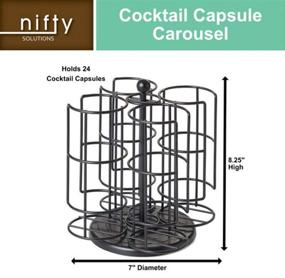 img 1 attached to 💫 Nifty Solutions Bartesian Cocktail Holder: 360-Degree Spinning Medium Pod Organizer in Black (Pack of 1)