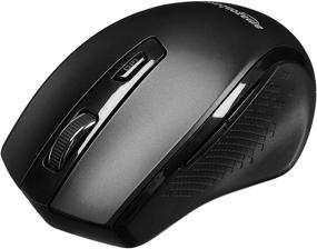 img 2 attached to 🖱️ Amazon Basics Ergonomic Wireless PC Mouse - Adjustable DPI - Black: Enhanced Comfort and Control