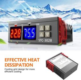 img 2 attached to 🌡️ High-Performance Digital AC Temperature Humidity Controller: Aideepen STC-3028 AC110-220V Thermostat Controller with AM2120 Waterproof Sensor