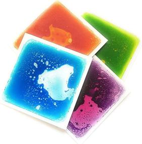 img 4 attached to LittleAge Sensory Colorful Liquid Play Mat Puzzles