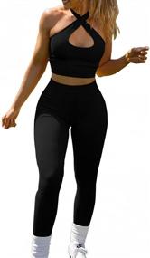 img 4 attached to 🩳 QINSEN Leggings: Stylish Seamless Workout Outfits for Women's Jumpsuits, Rompers & Overalls