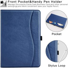 img 1 attached to 🔵 Ztotop iPad Mini 5 Case: Protective Leather Folio Stand with Multi-Angle Viewing and Card Pocket - Navy Blue