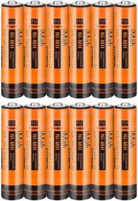 img 4 attached to 🔋 iMah AAA Rechargeable Batteries Compatible with Panasonic Cordless Phone Battery HHR-4DPA/4B, Ni-MH 1.2V 550mAh HHR-55AAABU and 750mAh HHR-75AAA/B-6, Suitable for Outdoor Garden Solar Lights, Pack of 12