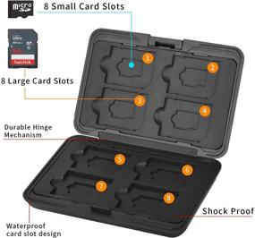 img 3 attached to 📸 Qkenvo Black Aluminum Shock Resistant Carrying Box with 8 Slots for SD Cards - Memory Card Storage Case Holder