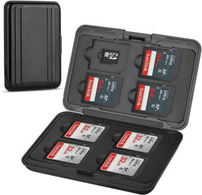 img 4 attached to 📸 Qkenvo Black Aluminum Shock Resistant Carrying Box with 8 Slots for SD Cards - Memory Card Storage Case Holder