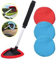 🚗 autoec extendable handle windshield cleaner brush kit - 4 pack washable pads for wet and dry use logo