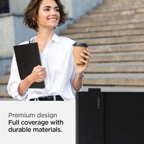 img 1 attached to 🔒 Spigen Stand Folio for Surface Pro 7 Plus/6/7 (2021/2019/2018) - Black | Premium Protection & Practical Stand