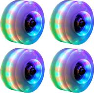 🌈 ilmu outdoor light up led roller skate wheels - quad rainbow rollerskate parts tool wheels, 4 pack 32mmx58mm + 8 pack 608 bearing + 4 pack core логотип