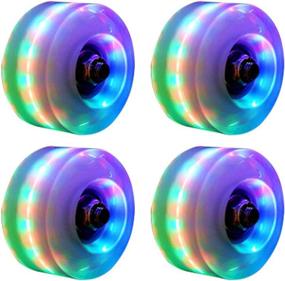 img 4 attached to 🌈 ILMU Outdoor Light Up LED Roller Skate Wheels - Quad Rainbow Rollerskate Parts Tool Wheels, 4 Pack 32mmX58mm + 8 Pack 608 Bearing + 4 Pack Core