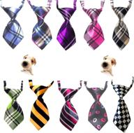 lebbeen 10pcs/pack: delightful adjustable bow ties for your charming pet teddy cat dog logo