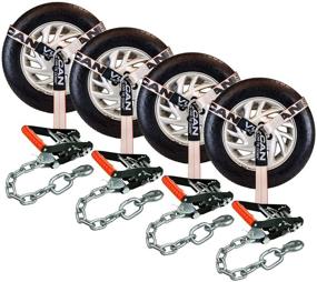 img 4 attached to VULCAN Car Tie Down With Chain Anchors - Lasso Style - 2 Inch X 96 Inch Exterior Accessories