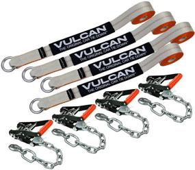 img 3 attached to Автомобильные крепления VULCAN с цепными якорями - стиль Лассо - аксессуары для экстерьера 2 дюйма x 96 дюймов