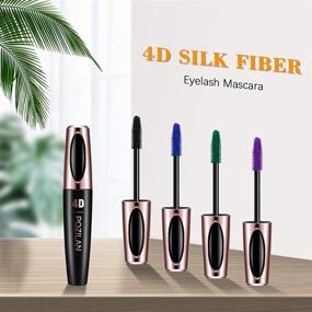 img 3 attached to 👁️ Enhance Your Eyes with POZILAN 4D Silk Fiber Lash Mascara - Waterproof Purple with Folding Eyelash Comb Brush for Lengthening, Volumizing, and Long-Lasting Natural Eye Makeup - Buy Now!