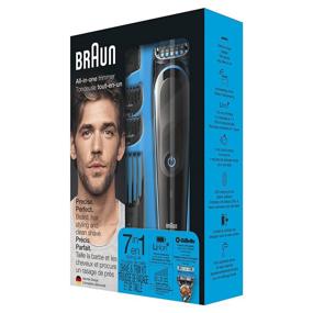 img 2 attached to 🧔 Braun MGK5045 All-In-One Manscaping Trimmer and Hair Clipper with 7 Functions, 13 Length Settings, 4 Combs, Detail Trimmer Attachment, Black/Blue