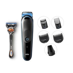 img 4 attached to 🧔 Braun MGK5045 All-In-One Manscaping Trimmer and Hair Clipper with 7 Functions, 13 Length Settings, 4 Combs, Detail Trimmer Attachment, Black/Blue