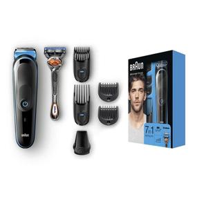 img 3 attached to 🧔 Braun MGK5045 All-In-One Manscaping Trimmer and Hair Clipper with 7 Functions, 13 Length Settings, 4 Combs, Detail Trimmer Attachment, Black/Blue