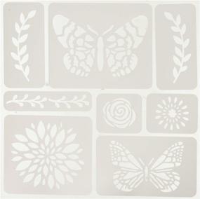 img 1 attached to 🦋 Optimomenta Butterflies & Flowers Adhesive Fabric Stencil