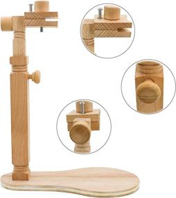 img 2 attached to 🪡 Adjustable Size Embroidery Stand - Natural Beech Wooden Cross Stitch Hoop Holder with 360 Degree Rotation - Upgraded Version for Art Craft, Sewing Decorations, and Handy Hoops