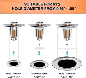 img 2 attached to 🚽 Enhance Your Bathroom Experience with the SINKY8 Universal Bathroom Sink Stopper - Anti Clogging Pop Up Drain Stopper and Filter Basket for 1.08~1.96'' Drain Hole