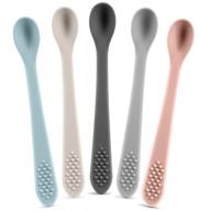 🍼 top-rated 5-pack: best first stage baby infant spoons, soft silicone training spoon gift set for boys/girls logo