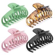 🎀 set of 4 large non-slip hair claw clips with matte finish - strong hold hair clamps for thin/thick hair, perfect styling accessories for women and girls logo