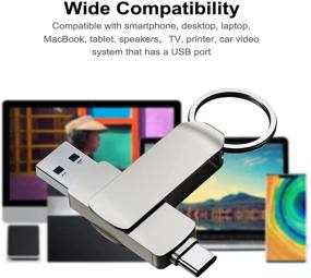 img 3 attached to Флеш-накопитель USB C на 1 ТБ с брелоком - быстрая память Type C USB 3.0 для ПК, Mac, планшетов и других устройств [серебряный]