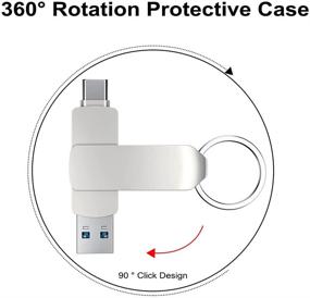 img 1 attached to Флеш-накопитель USB C на 1 ТБ с брелоком - быстрая память Type C USB 3.0 для ПК, Mac, планшетов и других устройств [серебряный]