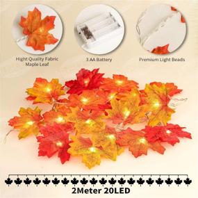img 1 attached to Vibrant Maple Leaf String Lights: Twinkle & Hang for Stunning Indoor/Outdoor Halloween, Thanksgiving, Christmas Party Décor - 20 Gradient Colored Lights
