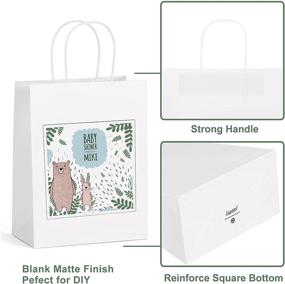 img 2 attached to 🛍️ Eupako White Paper Gift Bags with Handles Bulk - 100 PCS, 8x4.25x10.5" - Ideal Kraft Shopping Bags, Party Favor Bags, and Merchandise Bags