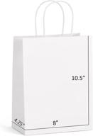 🛍️ eupako white paper gift bags with handles bulk - 100 pcs, 8x4.25x10.5" - ideal kraft shopping bags, party favor bags, and merchandise bags logo