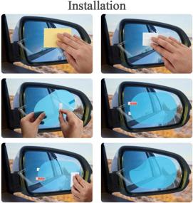 img 1 attached to 🚗 Enhance Visibility and Safety: 8 Pieces Car Rearview Mirror Film - Anti Fog, Glare, Rainproof, Waterproof, HD Clear Nano Coating - Ultimate Protective Film Sticker for Car Rear View Mirrors and Side Windows