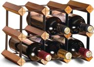 🍷 stylish wood countertop wine rack for 9 bottles: unassembled, with easy storage – ideal for home décor, kitchen, bar, wine cellar, cabinet, and pantry! логотип