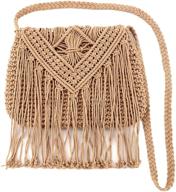 meyaus fringed cross body shoulder bohemian women's handbags & wallets for totes logo