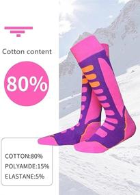 img 2 attached to 🧦 Pumkryth Winter Ski Socks for Boys: Blue Snowboarding Warm Hiking Knee Socks, Over The Calf OTC High Performance