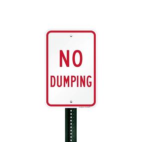img 1 attached to 🚯 SmartSign Aluminum Occupational Health & Safety No Dumping Sign: Promote a Clean and Safe Environment