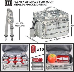 img 2 attached to 🎒 HOMESPON Insulated Lunch Bag with MOLLE Webbing - Thermal Cooler Box for Tactical Adults & Kids - Camouflage Design