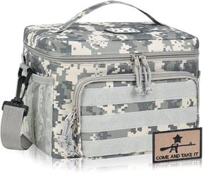img 4 attached to 🎒 HOMESPON Insulated Lunch Bag with MOLLE Webbing - Thermal Cooler Box for Tactical Adults & Kids - Camouflage Design