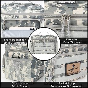 img 1 attached to 🎒 HOMESPON Insulated Lunch Bag with MOLLE Webbing - Thermal Cooler Box for Tactical Adults & Kids - Camouflage Design