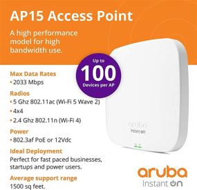 img 1 attached to 📶 Аруба Инстант Он AP15: Высокопроизводительная 4x4 беспроводная точка доступа WiFi (модель для США, источник питания не включен)