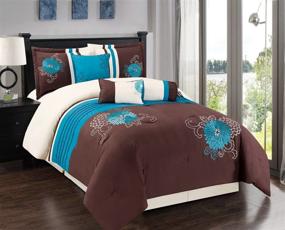img 1 attached to Oversize Turquoise Embroidered Comforter California