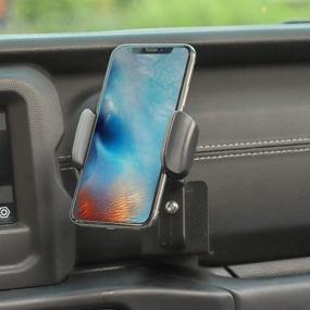 img 3 attached to JeCar Multi-Functional Cellphone and Radio Holder/Walkie Talkie Mount Bracket for Jeep Wrangler JL/JLU & Gladiator JT, 2-in-1 Bolt-on Stand Bracket (Black, 2018-2021)