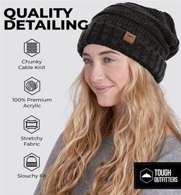 img 3 attached to 🧣 Women's Slouchy Beanie Winter Hat by Tough Headwear - Oversized Cable Knit Slouch Hats for Cold Weather - Warm Chunky Knitted Cap