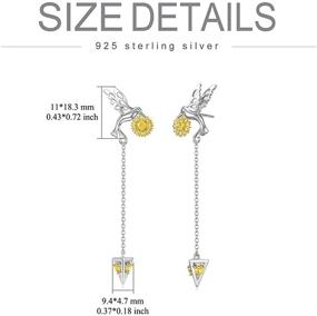 img 2 attached to 🌼 POTOPYY Daisy Hummingbird Earrings: Sterling Silver Bird Dangle Earrings for Women and Girls – Unique Gifts