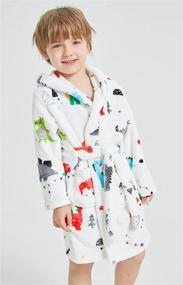 img 2 attached to Ultimate Kids Sleepwear: Boys Girls Hooded Bathrobe - Perfect Gift Selections!