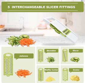 img 3 attached to 🔪 NACOLUS 5-in-1 Mandoline Slicer - Vegetable Cutter, Multi Blade Potato Veggie Slicer, Julienne Shredder, Cheese Grater - Enhance your Kitchen Experience